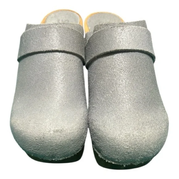 Slate Blue suede Sanita Clogs - Picture 2 of 8